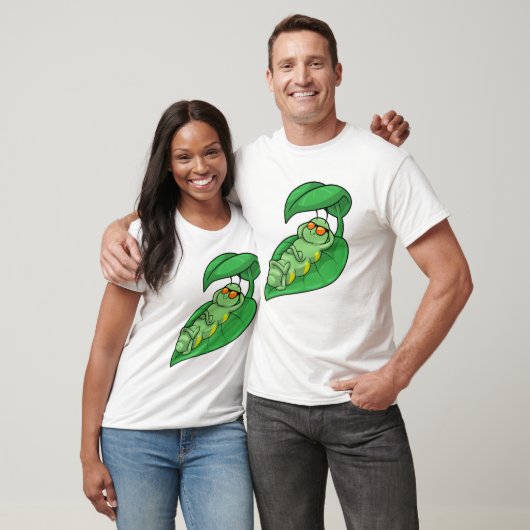 Raupe mit Leaf T-Shirt (Unisex)