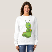 Raupe mit Orangensaftglas Sweatshirt (Vorne ganz)