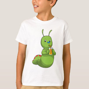 Raupe mit Orangensaftglas T-Shirt