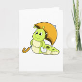 Raupe mit Regenschirm Karte (Vorderseite)