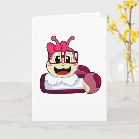 Raupe mit Ribbon Karte (Gelbe Blume)