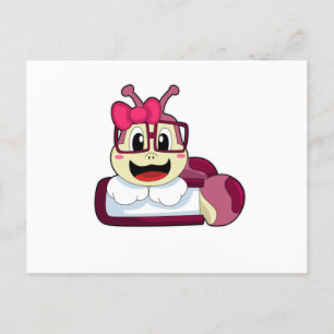 Raupe mit Ribbon Postkarte