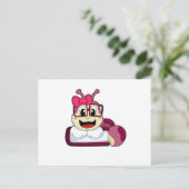Raupe mit Ribbon Postkarte (Stehend Vorderseite)
