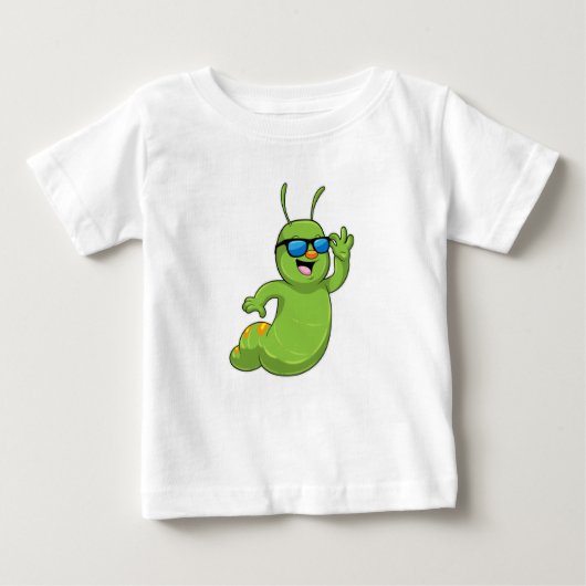 Raupe mit Sonnenbrille Baby T-shirt (Vorderseite)