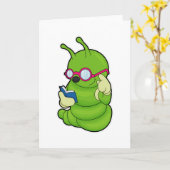 Raupe mit Sonnenbrille & Book Karte (Gelbe Blume)