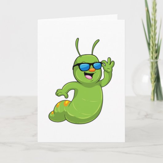 Raupe mit Sonnenbrille Karte (Vorderseite)