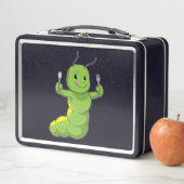 Raupe mit Spoon und Fork Metall Brotdose (Beispiel)