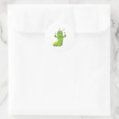 Raupe mit Spoon und Fork Runder Aufkleber (Tasche)