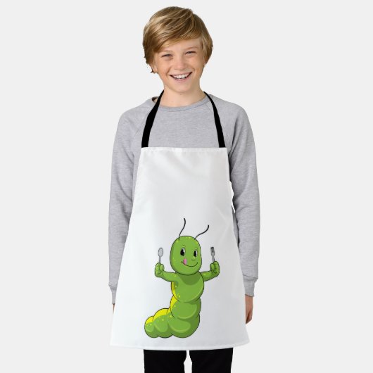 Raupe mit Spoon und Fork Schürze (Getragen)