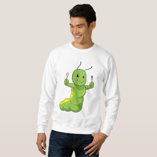 Raupe mit Spoon und Fork Sweatshirt (Vorne ganz)
