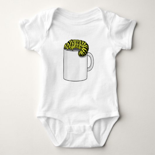 Raupe mit Tasse Baby Strampler (Vorderseite)