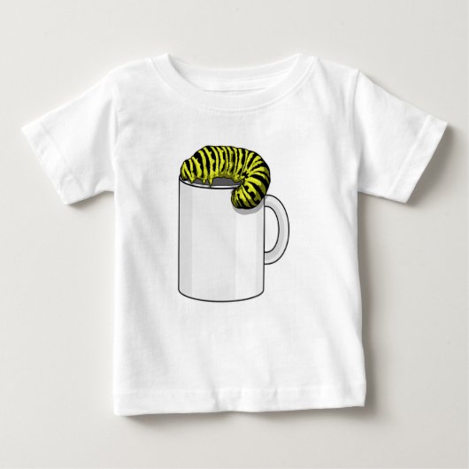 Raupe mit Tasse Baby T-shirt (Vorderseite)