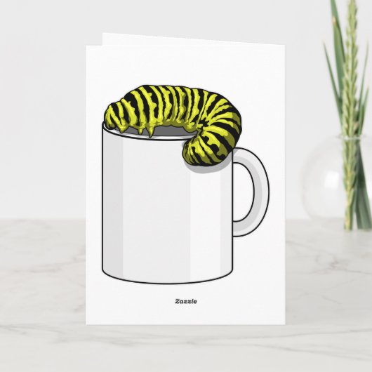 Raupe mit Tasse Karte (Rückseite)
