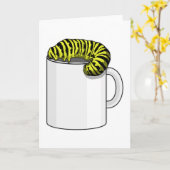 Raupe mit Tasse Karte (Gelbe Blume)