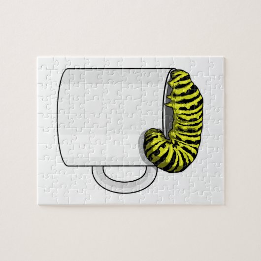 Raupe mit Tasse Puzzle (Horizontal)