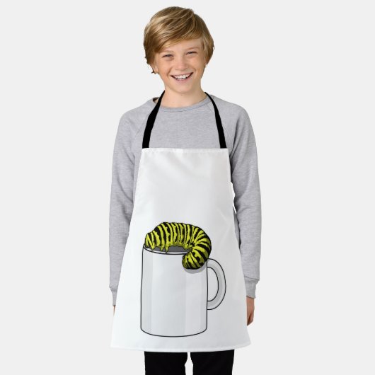 Raupe mit Tasse Schürze (Getragen)