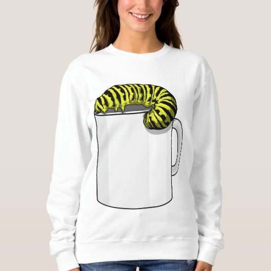 Raupe mit Tasse Sweatshirt (Vorderseite)