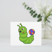 Raupe mit Wasserpolo Postkarte (Stehend Vorderseite)