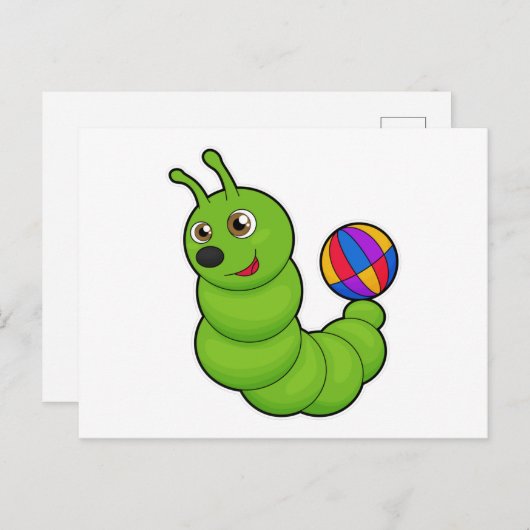 Raupe mit Wasserpolo Postkarte (Vorne/Hinten)