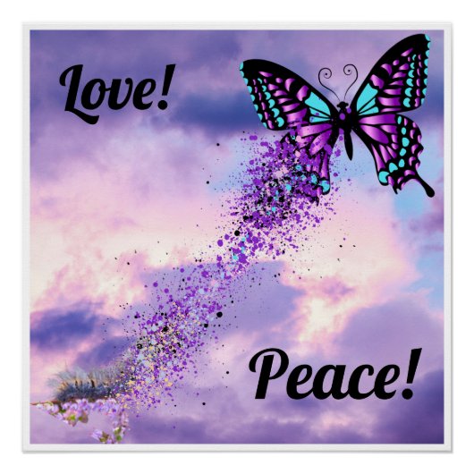 Raupe Morph to Lila and Black Butterfly Poster (Vorderseite)