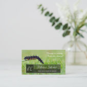 Raupe motivierend Rechteck, Monogramm Visitenkarte (Stehend Vorderseite)