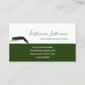 Raupe Naturliebhaber Grau-Rechteck-Monogramm b Visitenkarte (Rückseite)