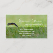 Raupe Naturliebhaber Grau-Rechteck-Monogramm Visitenkarte (Rückseite)