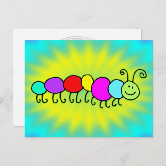 Raupe Netty Postkarte (Vorne/Hinten)