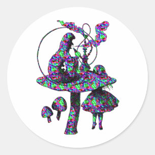 Raupe Psychadelic Runder Aufkleber