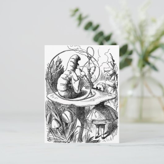 Raupe Rauchen eine Hookah-Alice im Wunderland Postkarte (Stehend Vorderseite)