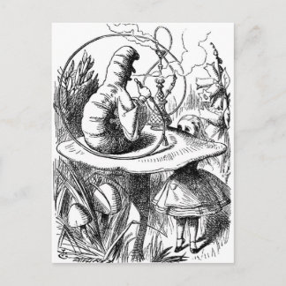 Raupe Rauchen eine Hookah-Alice im Wunderland Postkarte