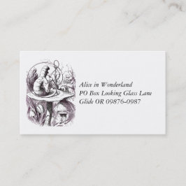 Raupe Rauchen Hookah und Alice Visitenkarte