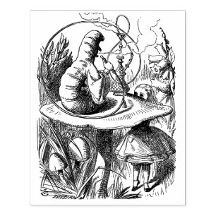 Raupe raucht Wasserpfeife Alice im Wunderland Gummistempel