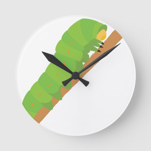 Raupe Runde Wanduhr (Vorderseite)