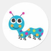 Raupe Runder Aufkleber (Vorderseite)