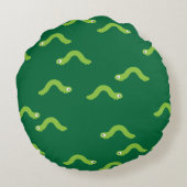 Raupe Rundes Kissen (Rückseite)