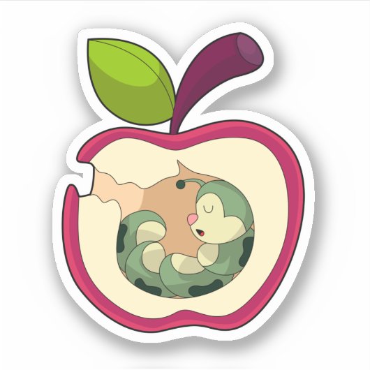 Raupe Schlafapfel Aufkleber (Vorderseite)