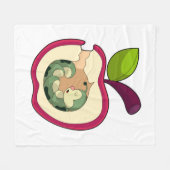 Raupe Schlafapfel Fleecedecke (Vorderseite (Horizontal))