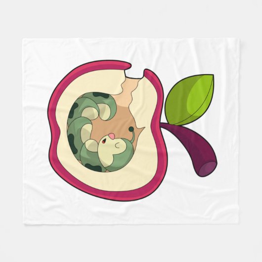 Raupe Schlafapfel Fleecedecke (Vorderseite (Horizontal))