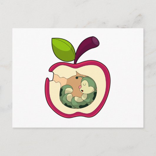 Raupe Schlafapfel Postkarte (Vorderseite)