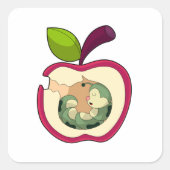 Raupe Schlafapfel Quadratischer Aufkleber (Vorderseite)