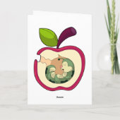 Raupe Schlafender Apfel Karte (Rückseite)