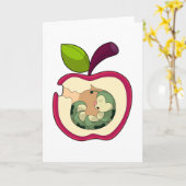 Raupe Schlafender Apfel Karte (Gelbe Blume)