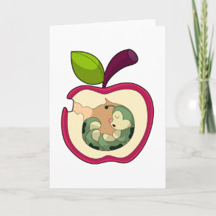 Raupe Schlafender Apfel Karte