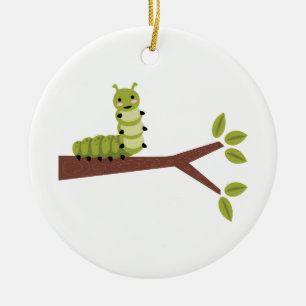 Raupe über Baum Keramik Ornament