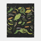 Raupe und Blätter, schöne Gartenkunst Fleecedecke (Vorderseite)