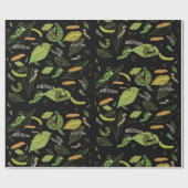 Raupe und Blätter, schöne Gartenkunst Geschenkpapier (Flach)