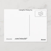 Raupe Vermisst Postkarte (Rückseite)