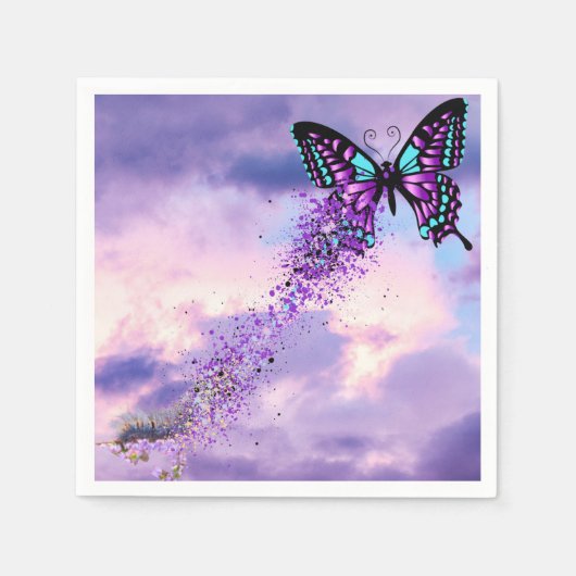 Raupe verwandelt sich in Butterfly-Servietten Serviette (Vorderseite)