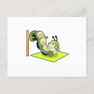 Raupen ABS Workout Fitness Postkarte